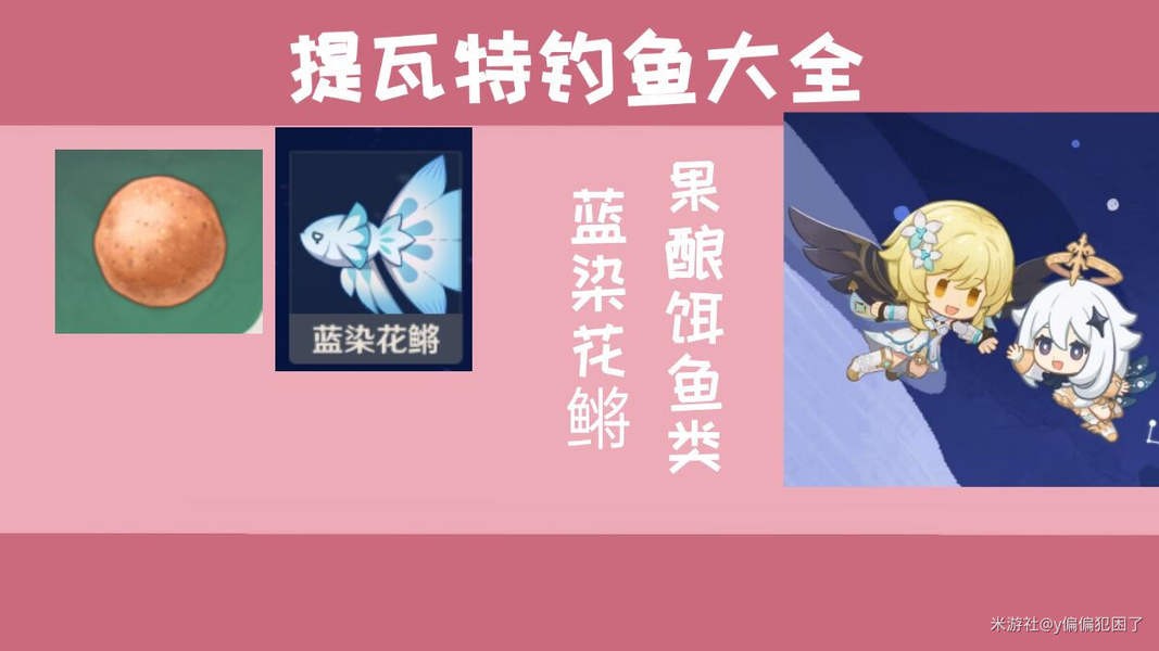 原神提瓦特钓鱼指南果酿饵鱼类蓝染花鳉篇