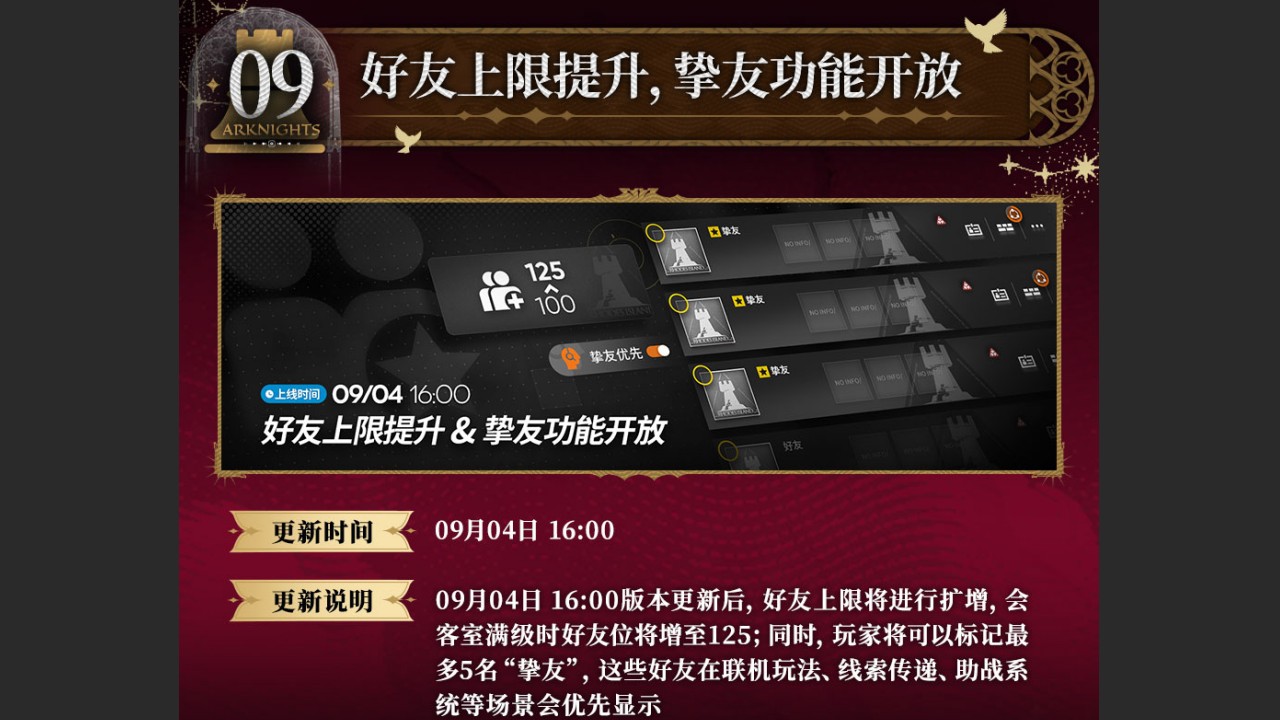 好友上限提升，挚友功能开放